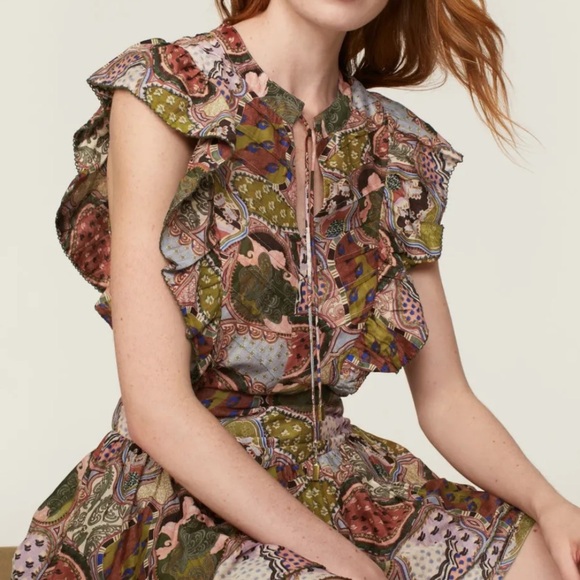 Chufy Dekker Silk Blend Top Floral Chiffon - Picture 5 of 6